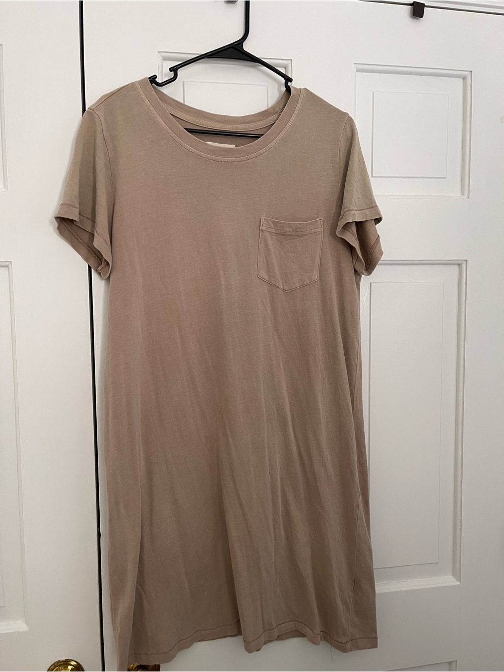 Thread & Supply Taupe Pocket T-Shirt Dress